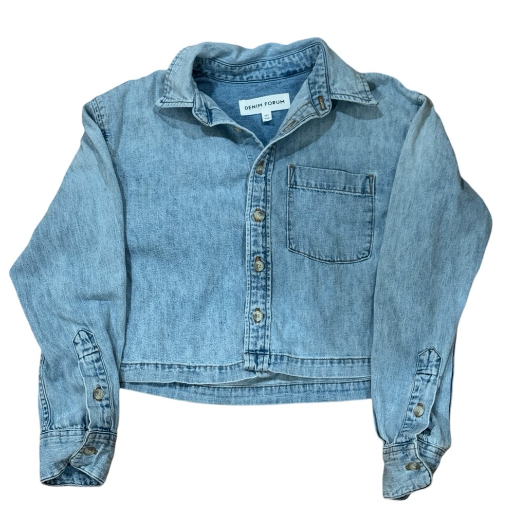 Denim Forum Women’s Light Blue Denim Long-sleeve Shirt